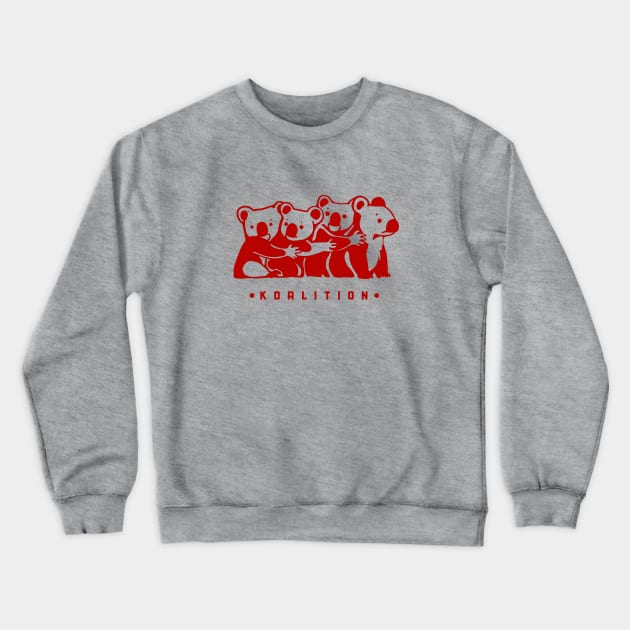 Funny coalition pun. Bunch of cute koalas in minimal style in red ink Crewneck Sweatshirt by croquis design